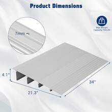Umbral de aluminio para rampas de puertas – 2/3/4 pulgadas de altura, capacidad de 700LB/320kg, rampa de acceso portátil y ajustable para scooters y cochecitos – solución de entrada antideslizante y duradera para el hogar - 4 pulgadas - Ver 2