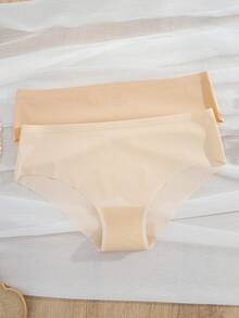 8 chiếc/gói, quần lót bikini nữ nhiều màu sắc, tối giản, thoải mái, thoáng khí, không đường may, có gân. - Nhiều màu - Xem 7