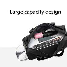 Large Capacity Gym Sports Bag 2026 With Wet & Dry Compartment, Shoe Pocket, Water Resistant Design, Sequin Lettering, Perfect For Yoga & Travel - Black