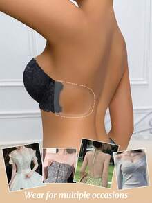 Women's Convertible Multi-Way Strapless Underwire Push Up Bra With Lace - Removable Straps, Body Shaping & Anti-Sag, Breast Enhancing - Black - View 9