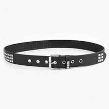 New Punk, Pyramid, Cybery2k Subculture, Gothic, Square Bead Rivet Belt, Waist Belt, Fashionista's Preferred Product - 白色 - 查看 2