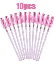 100/50/10pcs Eyelash Brushes, Mascara Brushes, Bendable Disposable Eyebrow Brushes, Eyelash Extension Brushes, Castor Oil Eyebrow Brushes (Pink), Eyebrow Brushes, Eyeshadow Brushes, Makeup Brushes - Pink - View 14
