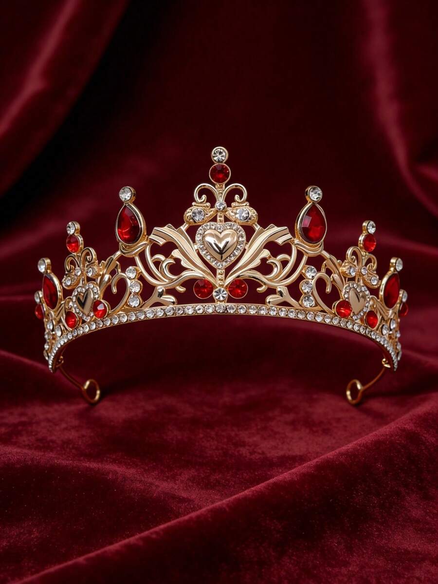 1pc Women's Wedding Headpiece And Crown, Crystal Queen Crown Silver Bridal Wedding Crown, Adult Princess Headdress For Birthday Party Dress