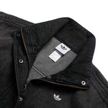 Adidas 女士夹克/外套，舒适轻便，休闲户外运动夹克 - 牛仔黑 - 查看 3