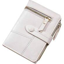 Carteras para Mujer, Cartera Corta Plegable RFID para Mujer, Cuero de PU, Mltiples Ranuras para Tarjetas, Bolsillo para Monedas con Cremallera Pink - Blanco - Ver 8