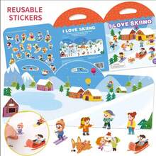 Sách dán hình tái sử dụng, Trang trí cảnh DIY, Hình dán giáo dục mầm non, Sách dán hình yên tĩnh, Hình dán trẻ em, Hình dán hóa trang dễ thương, Trang điểm công chúa, Trượt tuyết, Động vật, Giáng sinh, Phương tiện giao thông và các hình dán cảnh khác - Đồ chơi hoạt động yên tĩnh cầm tay, Hình dán thạch đa cảnh đa chủ đề, Trang cắt không đối xứng, Quà tặng cầm tay tiện lợi, Quà sinh nhật, Quà tặng ngày lễ, Hình dán trẻ em, Sách truyện, Hình dán du lịch, Quà tặng sáng tạo - Nhiều màu - Xem 14