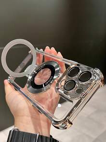 Transparent Shock-Proof Phone Case, Silver Silicone Material, Anti-Fall And Shock-Proof, Compatible With 6-16, Galaxy S8-S25, A03-A73, Note 8-20 And Redmi/Honor/MOTO/OPPO/Infinix Phones, Summer Inspired Design - Silver - View 4