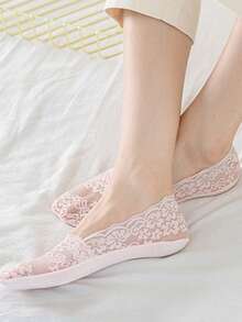 5 Pairs New Women's Skin-Friendly Comfortable Non-Slip Breathable Cute Lace Fashion Sexy Cool Thin Boat Socks - Multicolor - View 7