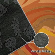 1pc Artistic Orange Swirl Pattern Rug. Velvet Fabric, Approx. 850g, 0.6cm Thick. Durable, Non-Slip, Easy To Clean. Available In Multiple Sizes. Suitable For Kitchen, Living Room, Dining Room, Bedroom, Balcony, Bathroom, Study And Other Scenarios. An Ideal Choice For Home Decor. - Multicolor - View 11