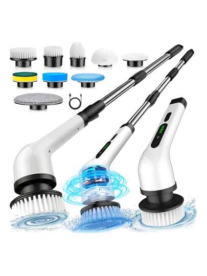 Cepillo Electrico Para Baño Limpieza Con 9 Cabezales Cepillo