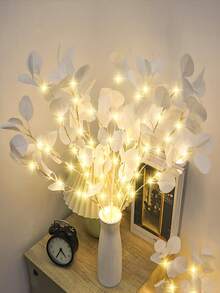 1pc LED Artificial Olive Branch Light - Modern Decorative Lamp With 30 LED Lights, Battery Powered, Suitable For Wedding, Birthday, Indoor, Party, Cafe, Restaurant Decor - Excluding Battery/Vase - White - View 4