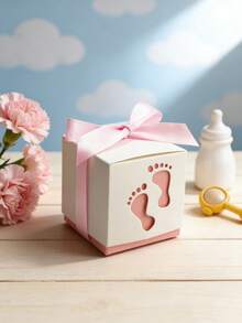 10个装彩色婴儿车造型礼盒，带丝带 - 镂空婴儿车图案，适用于迎婴派对、生日、婚礼等场合 - 坚固的纸质马车造型礼盒，适合用作派对回礼和装饰品 - 彩色 - 查看 7