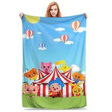 Cute Cartoon P-Plim Flannel Blanket Winter  Soft Bedding Throws For Ren Home Decor Pattern Bedspread Sofa Bed Cover(12).Jpg - trắng - Xem 1