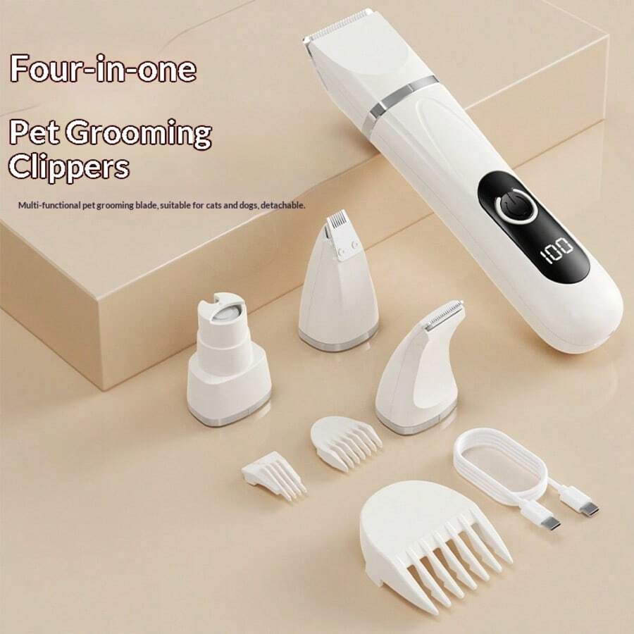 1pc 2-In-1 Electric Pet Grooming Kit - Pet Hair Trimmer And Nail Grinder, For Dogs & Cats, USB Rechargeable, Skin-Friendly - Essential 2-In-1 Pet Grooming Tool - Electric Trimmer And Nail Grinder, No Hair Pulling, Suitable For Sensitive Pets - Multicolor - View 1