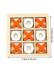 2025 New Arrival, 1pc Wooden XO Tic Tac Toe Game Set, Suitable For Gatherings, Parties - Birthday Gift, Gift, Easter Gift, Perfect Gift, Graduation Gift - Black and White - View 7