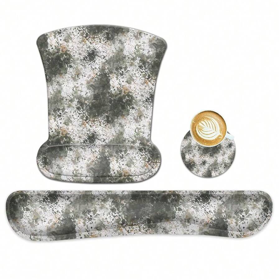 Keyboard Wrist Rest Pad Pad Set,Ergonomic Pad For Laptop Computer,Wrist Support Memory Foam Desk Pad For Gaming Office,Non Slip Rubber Pad Typing Relief Pain (Pad204) - Mousepad204 - Xem 1