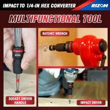 Rizom Juego de 3 piezas de soportes de broca de impacto de liberación rápida, convertidor de vástago hexagonal de 1/4 pulg. para accionamiento cuadrado de 1/2 3/8 1/4 pulg., adaptadores de llave de