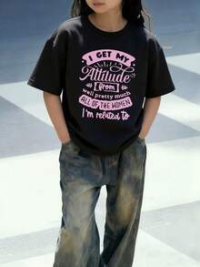 Casual Printed Round Neck Short Sleeve T-Shirt, Suitable For Girls And Children - Dreamy Starry Sky Colorful T-Shirt, Inspiring Endless Imagination! Children's Wear, Girls' Graphic Tee, Summer Top, Teen Clothing