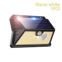 185 LED Warm Light Wall Lamp, Solar Powered Outdoor, 3 Modes Solar Outdoor Garden Light With Motion Sensor, IP65 Solar Outdoor Wall Light, Suitable For Garden, Pathway, Front Door, Security Lighting, Garden, Garage, Street, Christmas, Halloween, Father's Day Gift - Warm Light - View 3