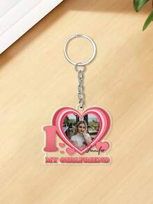 定制“我爱我的女朋友”脸部钥匙扣，可定制照片和文字，情人节礼物，女友照片钥匙扣，女友照片亚克力钥匙扣，送给男友的礼物，情侣照片肖像钥匙扣，“我爱我的女朋友”钥匙扣，情人节送给男友的礼物，照片钥匙扣，情侣钥匙扣，情人节送给他的礼物，情侣钥匙扣礼物 - 彩色 - 查看 38