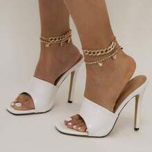 Layered Butterfly Anklet For Women Charms Butterfly Gold Silver Rhinestone Adjustable Cuban Anklets - 鍍金 - 查看 3