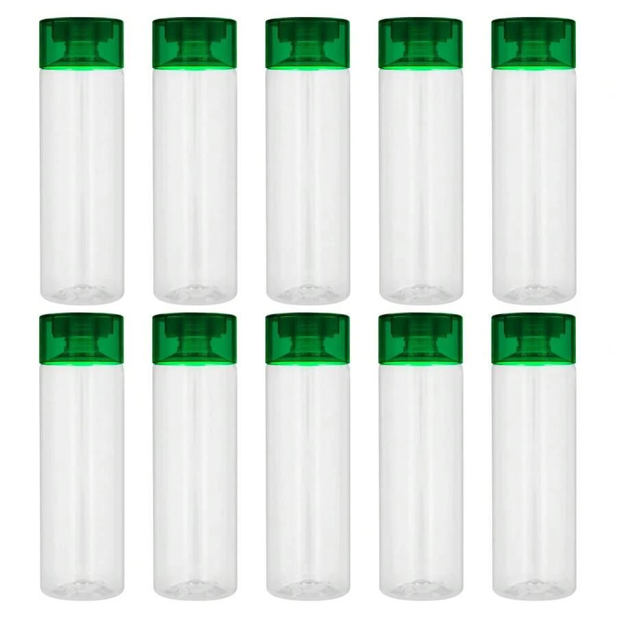 PromoClick Paquete de 10 Cilindros de Plástico con Tapa Enroscable y Cuerpo de Color - Verde - Ver 1