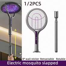 OBOVAY Rechargeable Foldable Telescopic Electric Mosquito Swatter, 1200mAh, Suitable For Home And Pest Control - Random Color - View 10