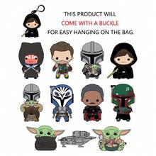 StarWars 1pc Official Star Wars Blind Bag Keychain - 3D Foam Character Blind Box Mystery Hanging Zipper Pull Keychain Backpack Accessory Collectible Toy Valentine's Day Gift - Ahsoka Tano, Cobb Vanth, The Mandalorian, Luke Skywalker, Bantha, Po Cadon, General Gideon, Boba Fett, Grogu, Mandalorian Starfighter - Multicolor - View 4