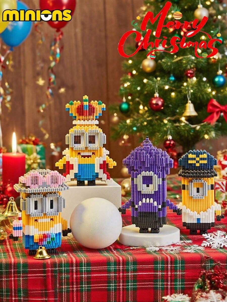 Linkgo Connection Building Blocks Dave Stuart Funny 3D Model Anime Minions Mini Brick Figure Toy For Christmas Gift - Multicolor - View 1