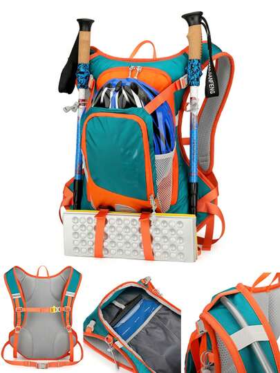  Lightweight Outdoor Backpack For Hiking, Cycling, Trekking, With Hydration Bladder Compartment