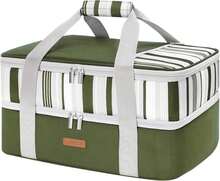 LUNCIA Insulated Casserole Carrier For Hot Or Cold Food, Lasagna Lugger Tote For Potluck Parties_Picnic_Cookouts, Fits 9"X13" Baking Dish, Grey - MàuE - Xem 1