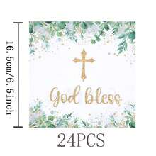 7/9 Inch Cross-Shaped Disposable Plate Set, Party Plates, Includes Disposable Paper Plates, Cups, Napkins, Suitable For Wedding, Engagement, Birthday, Wedding Party Tableware - Multicolor - View 8