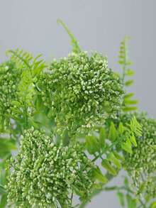 1pc Artificial Oat Flower, Snowball Shaped Fake Plant, Suitable For Home, Room, Wedding, Gift, Kitchen, Dining Table Decor - Green - View 2