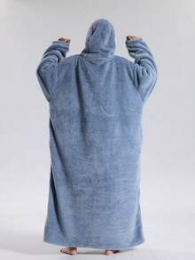 Adult Thickened Wool Hooded Blanket Sweatshirt - Autumn/Winter Thick Style, Large Pocket, Loose & Comfortable, Warm For Winter, Flannel Warm Design, Essential Warm Item For Autumn/Winter, Warm Winter Home Decor, Soft Touch - Multicolor - View 4