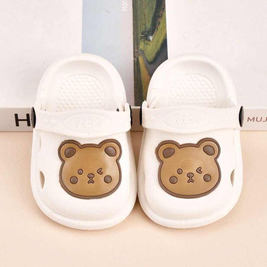 Kids Slippers, Toddler Cute Closed Toe Soft Bottom Non-Slip Indoor Sandals, Girls House Slippers - White - View 1