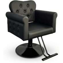 Silla de peluquería para estilistas, silla de barbero con bomba hidráulica ajustable de altura, giratoria 360 grados con bloqueo, espuma de alta densidad y cuero PU para belleza, peso máximo de carga 330 libras - Negro - Ver 1