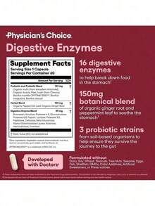 Physician's Choice Digestive Enzymes – Gut & Digestive Health, Bloating Relief For Men & Women, 60ct - 1 - 查看 5