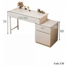 Tocador Blanco Para Dormitorio - 100*40*74 Cm - Blanco - Ver 5