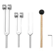 3pcs/Set Chakra Tuning Forks, Aluminum Alloy 128Hz, 256Hz, 384Hz, 512Hz Tuning Forks, Tuning Fork Tools, Silver-Gray Sound Instrument Set With Carrying Bag, Mallet, Etc. Great For Yoga And Meditation, Chakra Balancing Tool - Silver - View 8