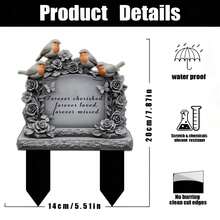 1件心形纪念牌匾，墓碑装饰，人类墓地标记，花园庭院户外，刻有“如星辰般闪耀”字样 - 8x5.12英寸塑料花园标牌，户外慰问礼物，献给挚爱之人，草坪和露台装饰，墓地鲜花，纪念品 - 深灰色 - 查看 5