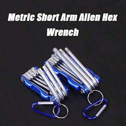 Folding Hex Key Wrench Metal Metric Allen Wrench Set Hexagonal Screwdriver Hex Key Heavy Duty Adjustable Wrench Multifunction Repair Tool