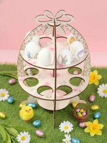 1个复活节兔子彩蛋架，复活节彩蛋木质展示架，可重复使用的多孔彩蛋收纳架，复活节派对用品，复活节快乐装饰，复活节派对装饰，复活节餐桌中心摆件，蛋糕装饰摆件，复活节家居厨房装饰，餐桌装饰，家居装饰，春季装饰，复活节彩蛋寻宝派对装饰，复活节礼物 - 復活節彩蛋 - 查看 8