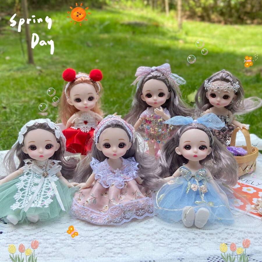 Fashionable Creative Mini Wedding Dress Princess Doll, Collectible Ornament Gift For Girls - Multicolor - View 1