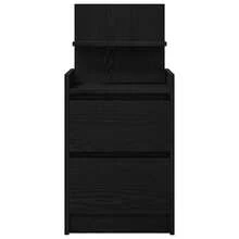 vidaXL Table de chevet avec 2 tiroirs noir 38x34x80 cm - Noir - Voir 7