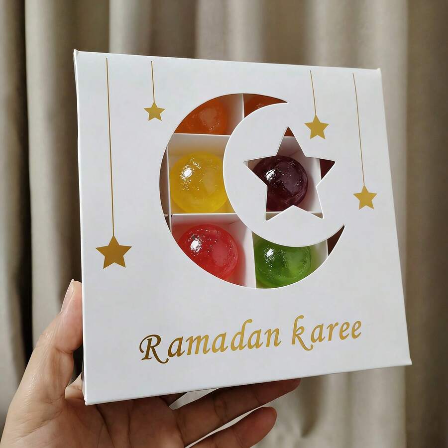 斋月新月骆驼糖果盒，开斋节高级饼干零食盒，斋月零食包装礼盒，适合开斋节派对、宰牲节、斋月礼盒 - 彩色 - 查看 1