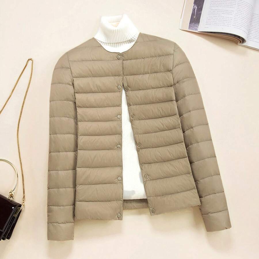 Women Sports Winter Coats - Caqui - Ver 1