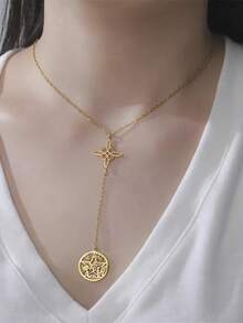 AMAXER 1pc Stainless Steel Witch Star Pendant, Suitable For DIY Jewelry Making, Bracelets, Necklaces, Keychains - Retro Series - View 6