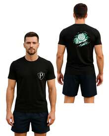 Camiseta Palmeiras Camiseta Masculina Camiseta Esporte Blusa Palmeiras 100% Algodão - Preto - Visão 2