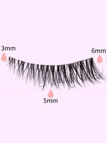 Cílios Postiços, 10 Pares/Caixa, Mini e Lindos Cílios Curtos, Meio Olhos, com Hastes Finas e Transparentes, Ponta Alongada, Aparência Naturalmente Curvada, Reutilizáveis e Ideais para Meninas com Olhos Pequenos. Adequado para Encontros Diários Femininos. - Preto - Ver 6