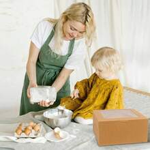 Cajas para pasteles con ventana, Cajas de panadería, Contenedor para pasteles, Chocolates, Galletas, Fiesta de cumpleaños, Boda - Plateado - Ver 6